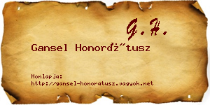 Gansel Honorátusz névjegykártya